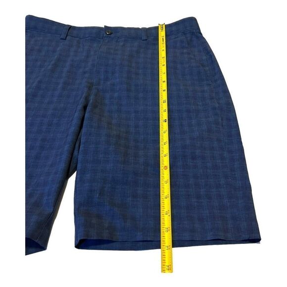 Navy Blue Plaid PGA Tour Golf Shorts Men’s Size 34 Flat Front Pockets Sport - Picture 6 of 7